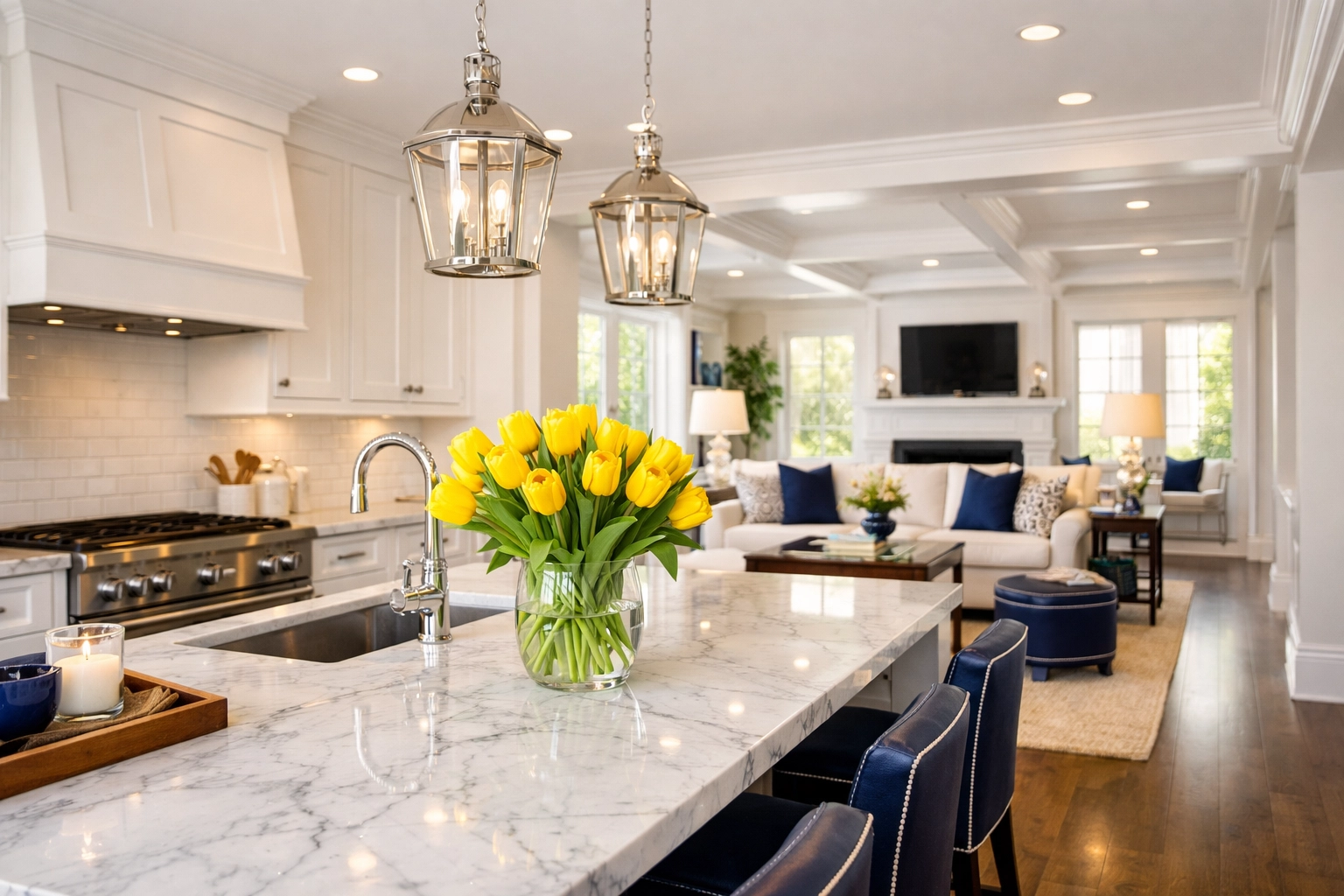 A clean, bright residential kitchen in Williamstown showing professional residential cleaning results.