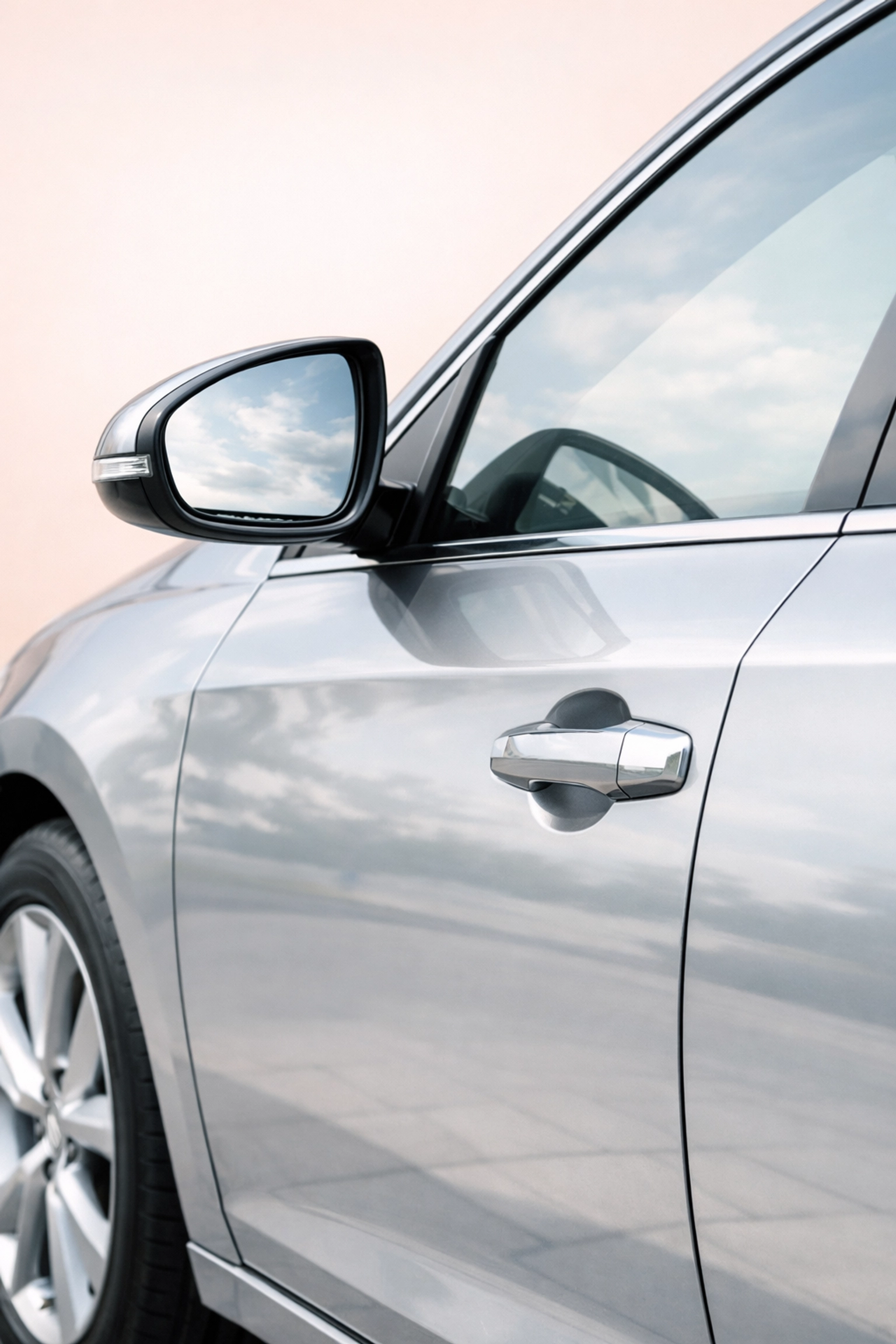 Side view of a modern vehicle emphasizing high property damage coverage for car insurance quotes in Pennsylvania.