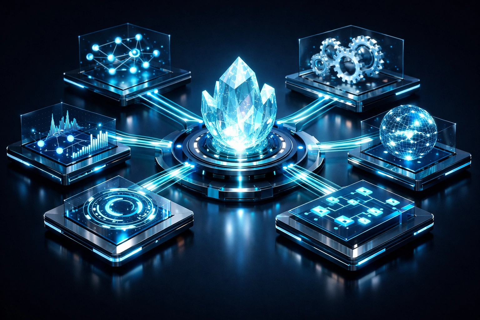 5 Steps: How to Scale Your Agency and Reclaim 20 Hours a Week (Easy Guide for AI Automation for Small Business) 4 Digital hub visualizing autonomous infrastructure and AI-driven workflow automation for scaling small business processes.