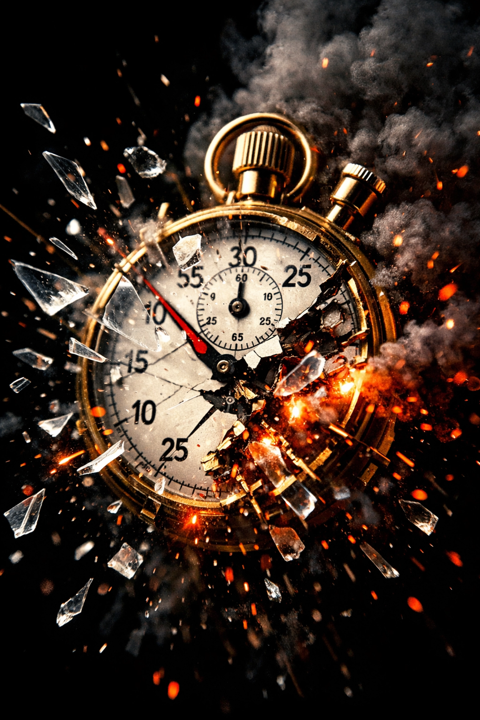 Exploding gold timer symbolizing wasted marketing budget and slow lead response for home service businesses.