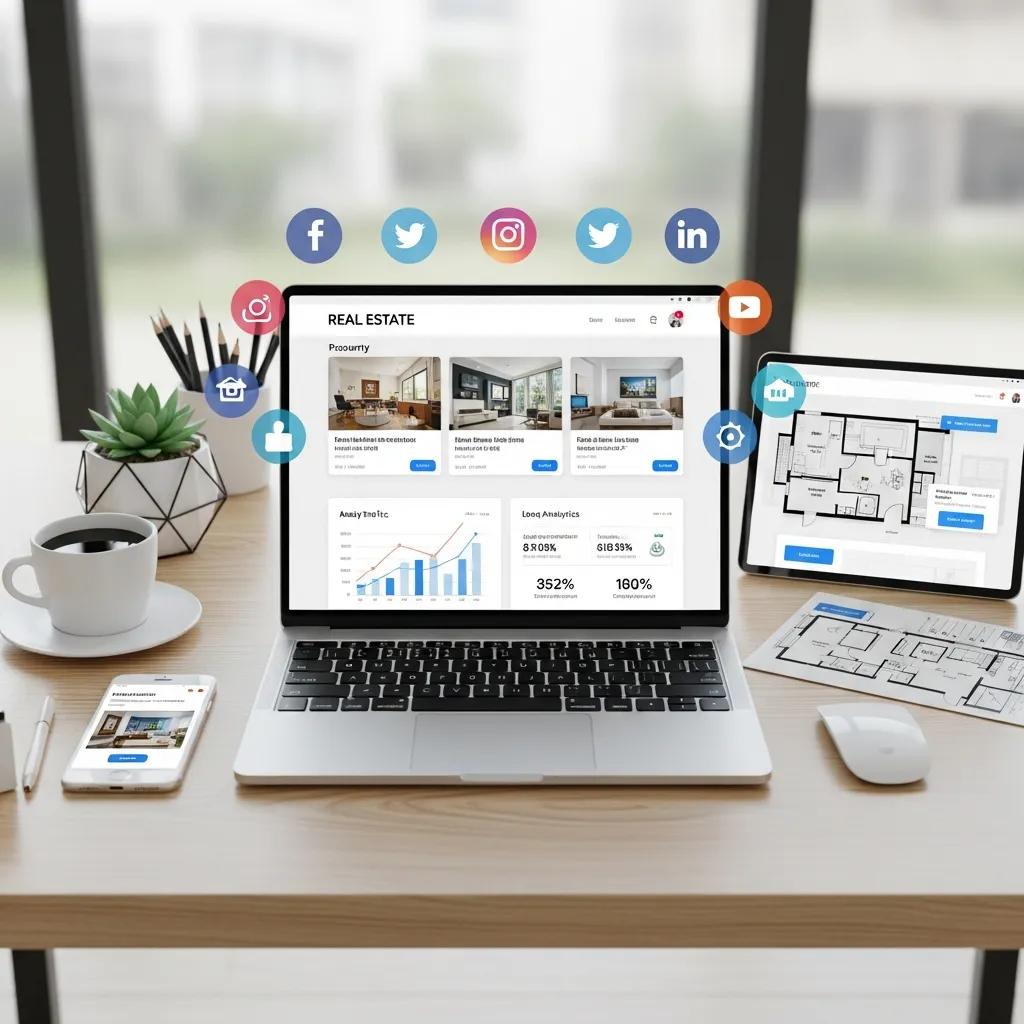 A digital real estate hub showcasing property listings and market analytics