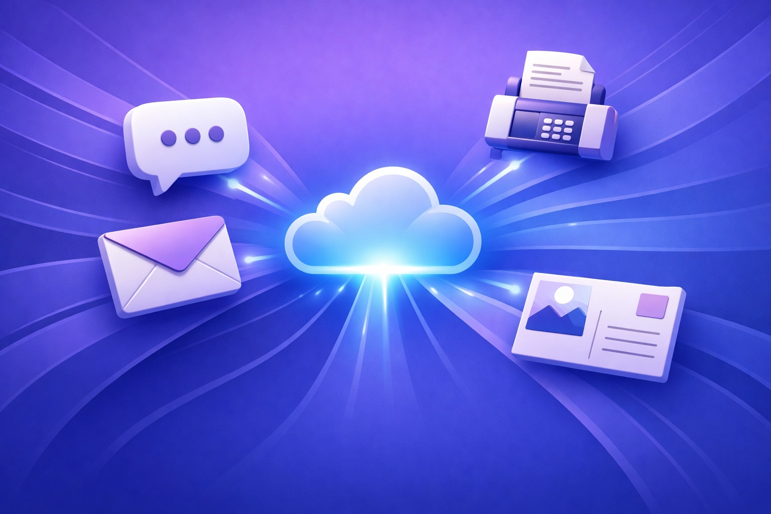 Multiple business communication channels converging into cloud-based platform