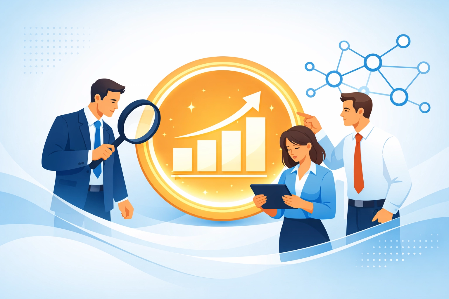 Three experts using a patented luxury authentication service system to verify designer goods.