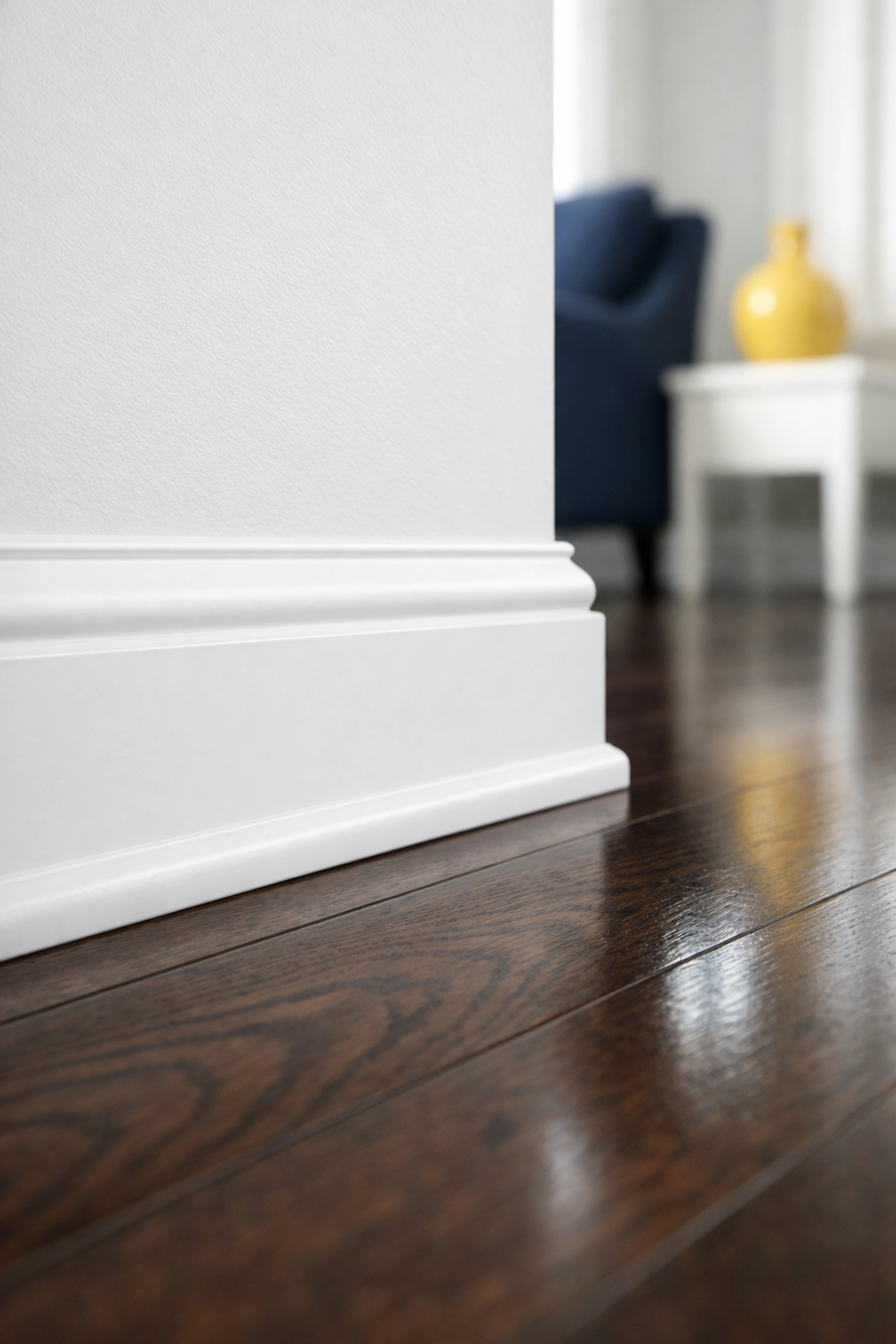 Spotless baseboards in a luxury home after professional deep cleaning Nashua services.