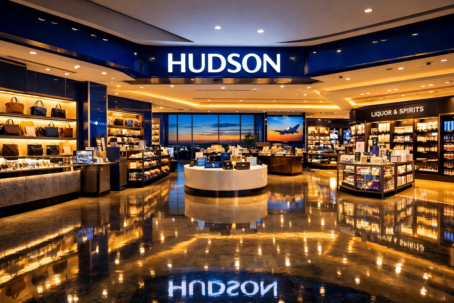 Clean Hudson retail shop with glossy floors ready for business after post construction cleaning.