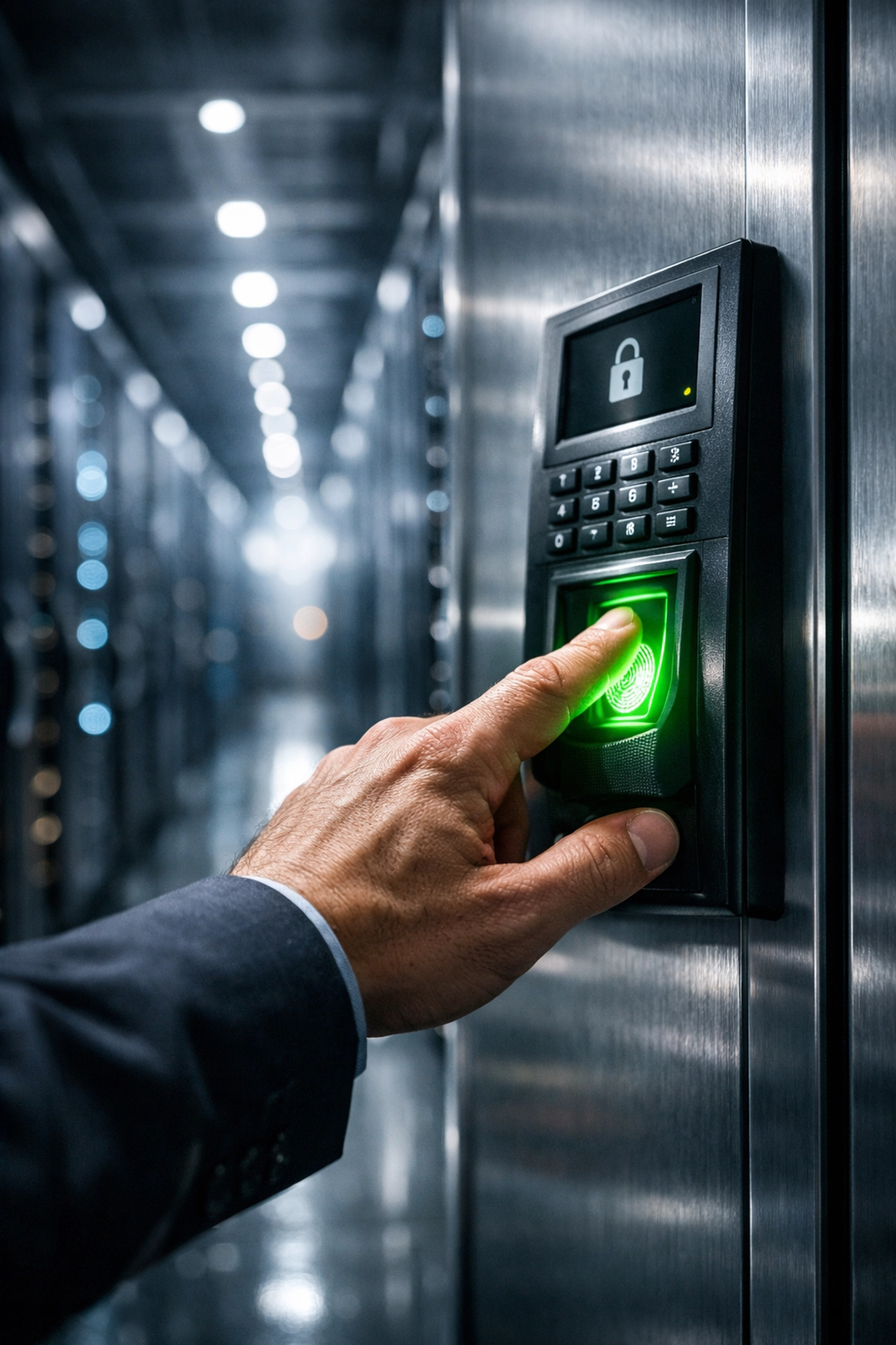 IT professional securing business VoIP Canada infrastructure in a high-tech enterprise data center.