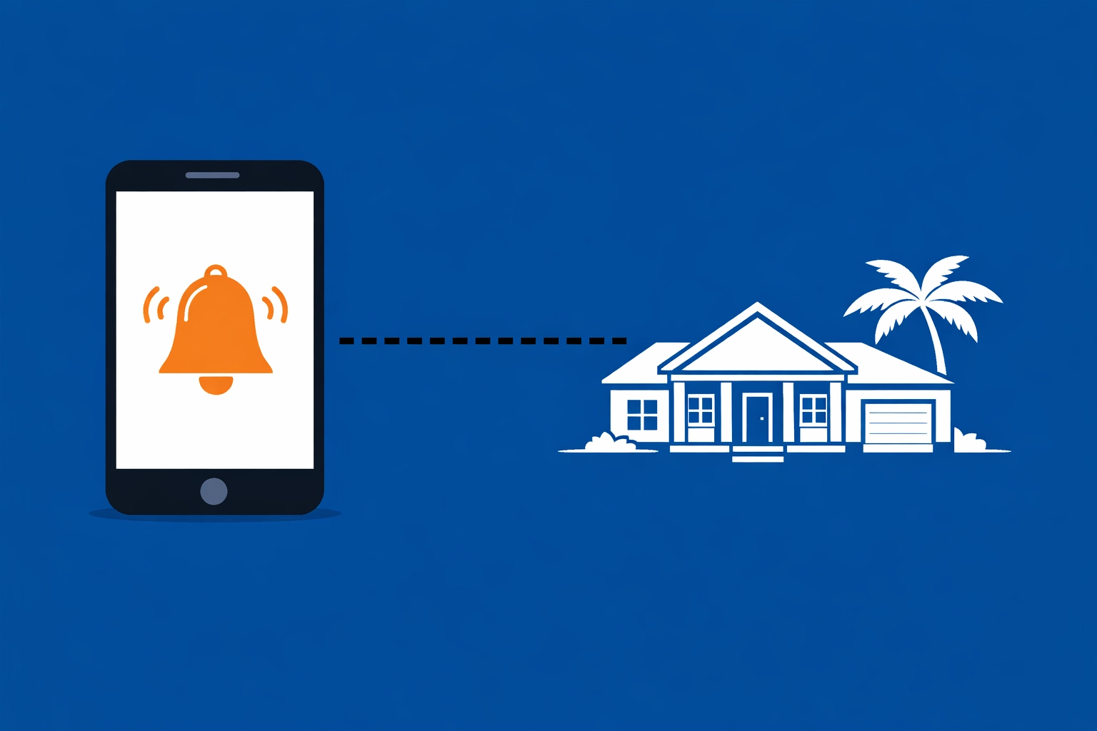 Smartphone app alert notification for a Venice Florida vacation home monitoring system.