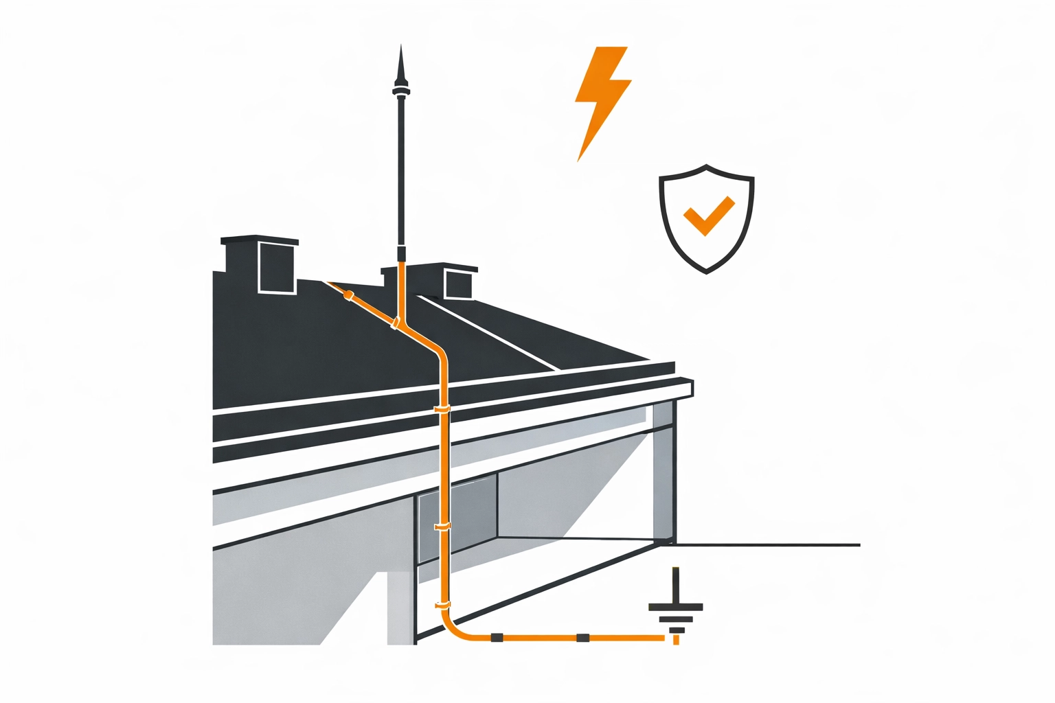 Blitzschutzanlage Installation auf Wiener Wohngebäude durch Fachmann