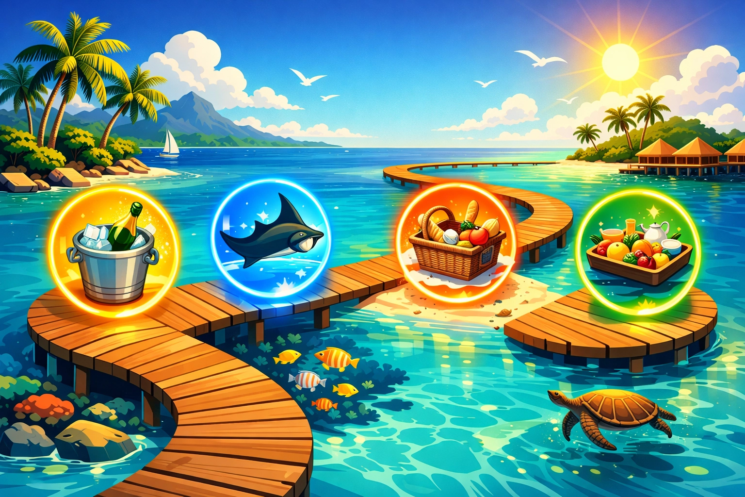 Visual 4-day Maldives honeymoon itinerary featuring luxury experiences like private picnics and snorkeling.