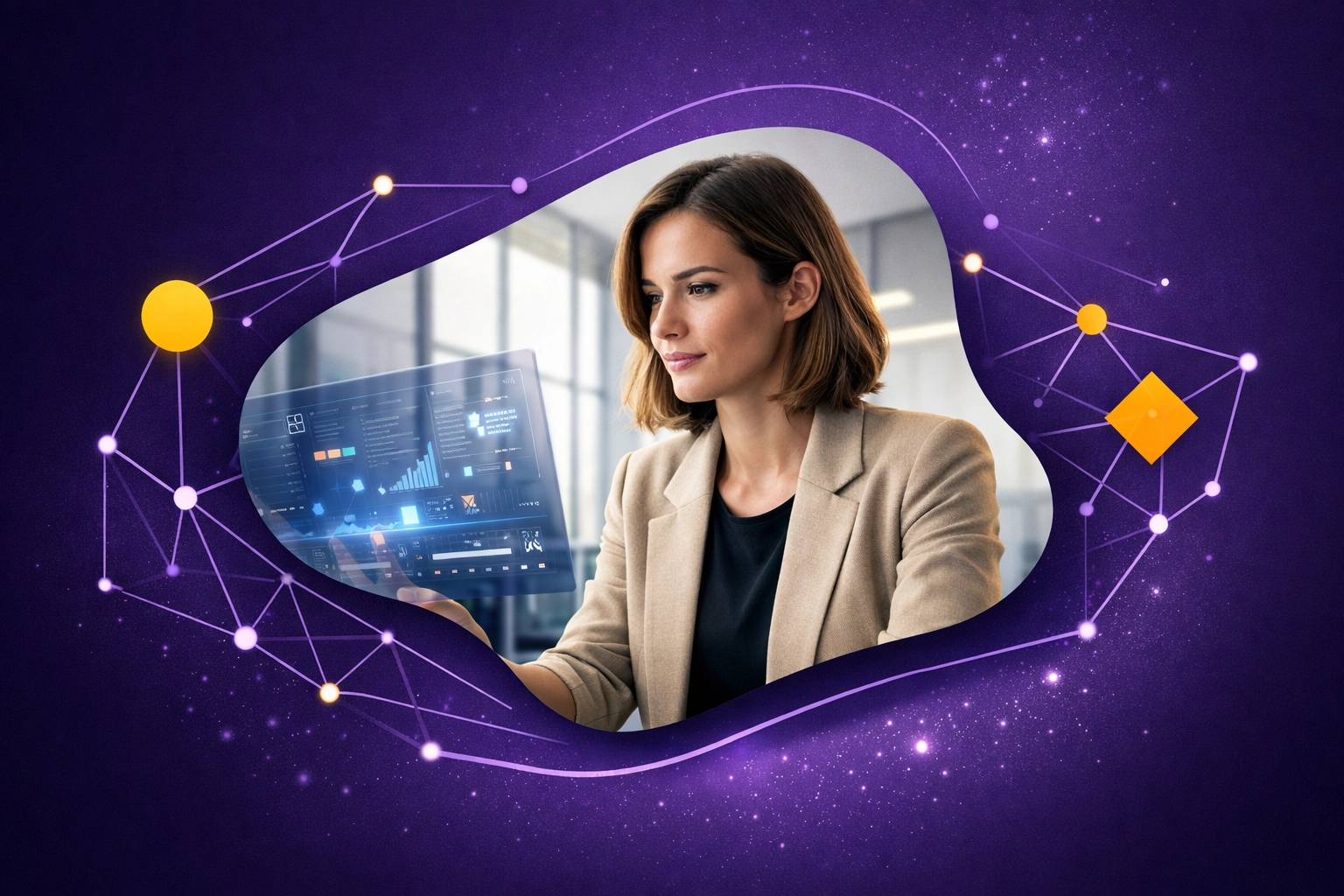 Specialist analyseert intelligent netwerk voor GEO en AI-search optimalisatie.