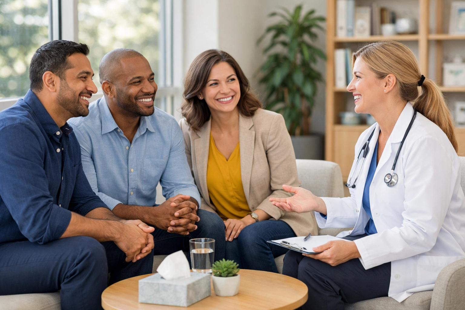 Medical weight loss consultation between healthcare provider and professionals in Massachusetts office