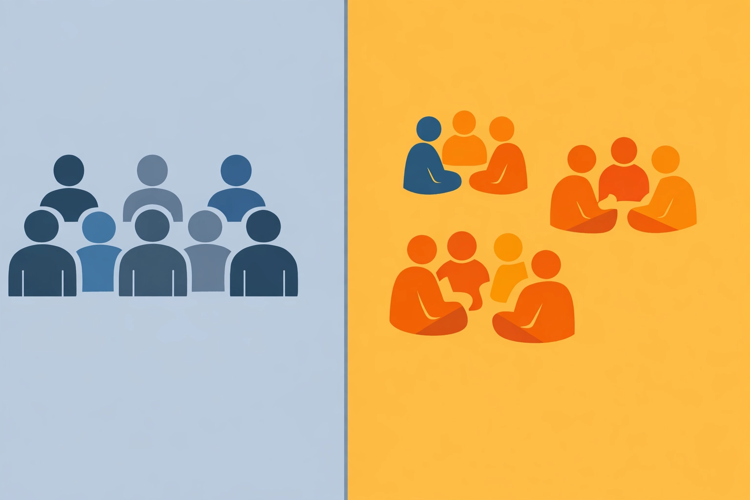 Contrast between passive church event attendance and authentic community conversation circles