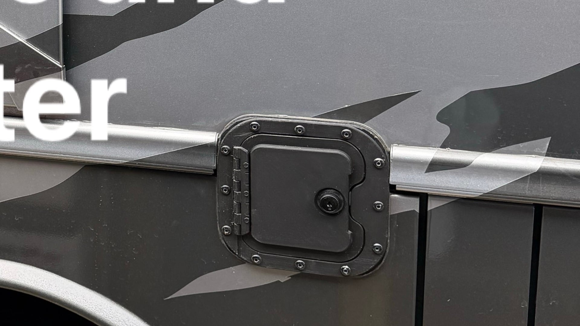 Comparison of an exposed RV fuel cap versus one protected by The RV Fuel Vault.