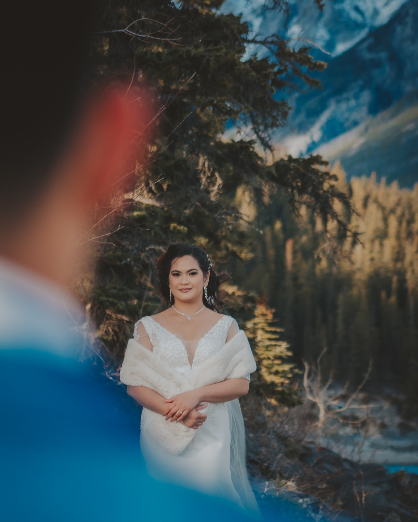 Bride in the Canadian Rockies