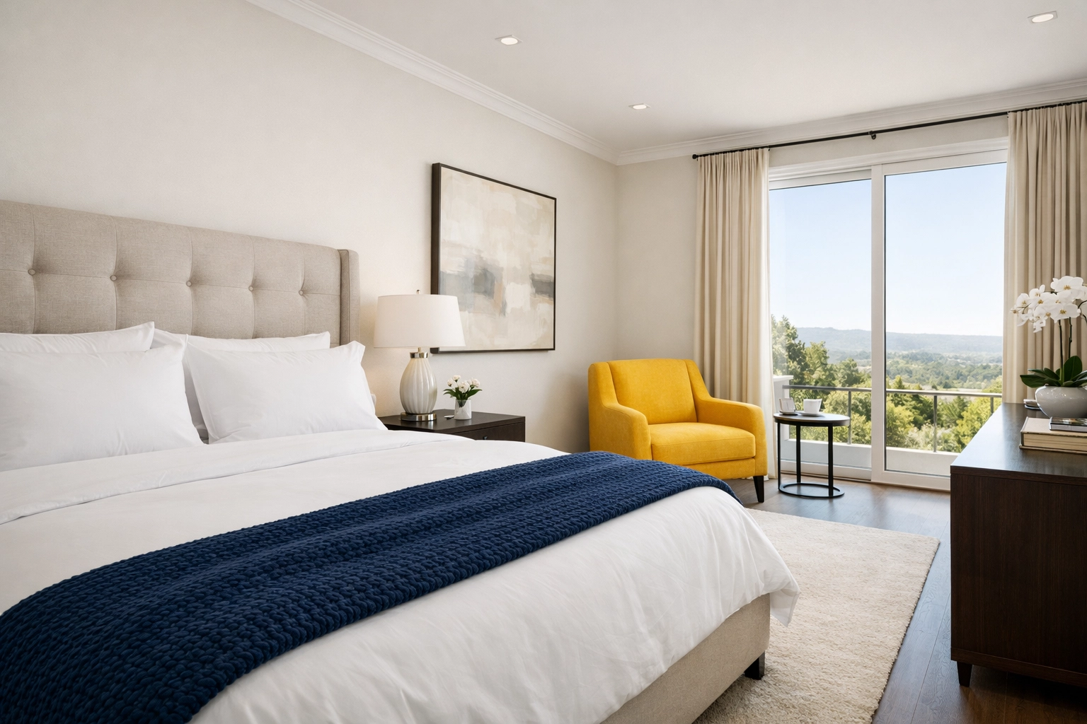 Organized Forestdale bedroom sanctuary from professional residential cleaning services.