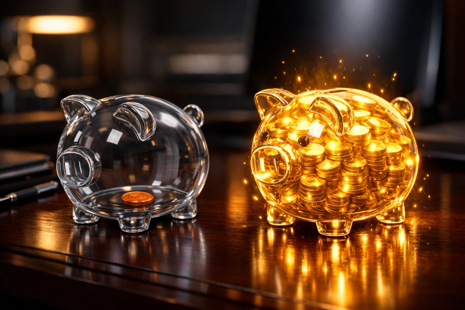 Visual comparison showing a traditional savings account versus a high-yield savings account with higher interest earnings.