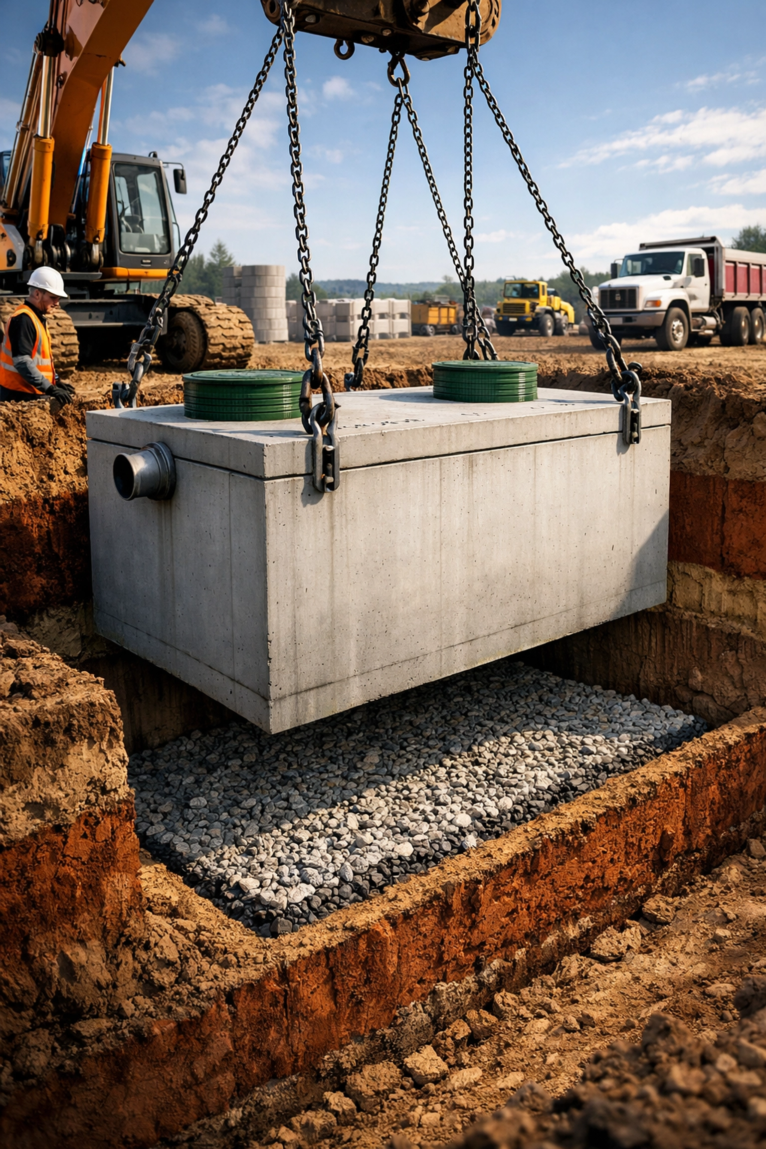 New septic tank installation and excavation for a residential property in Douglas County.