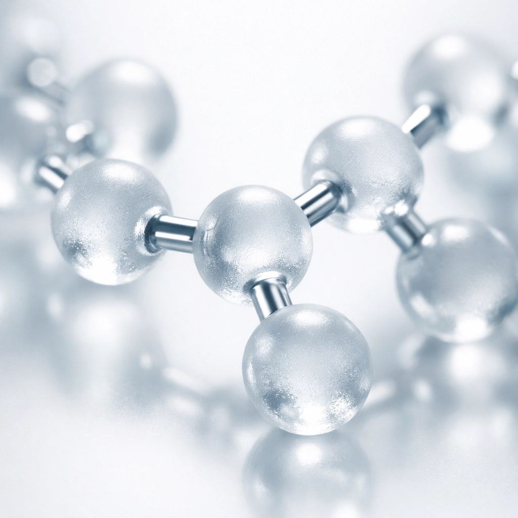 Molecular structure of a triple-peptide chain used for immune system research.