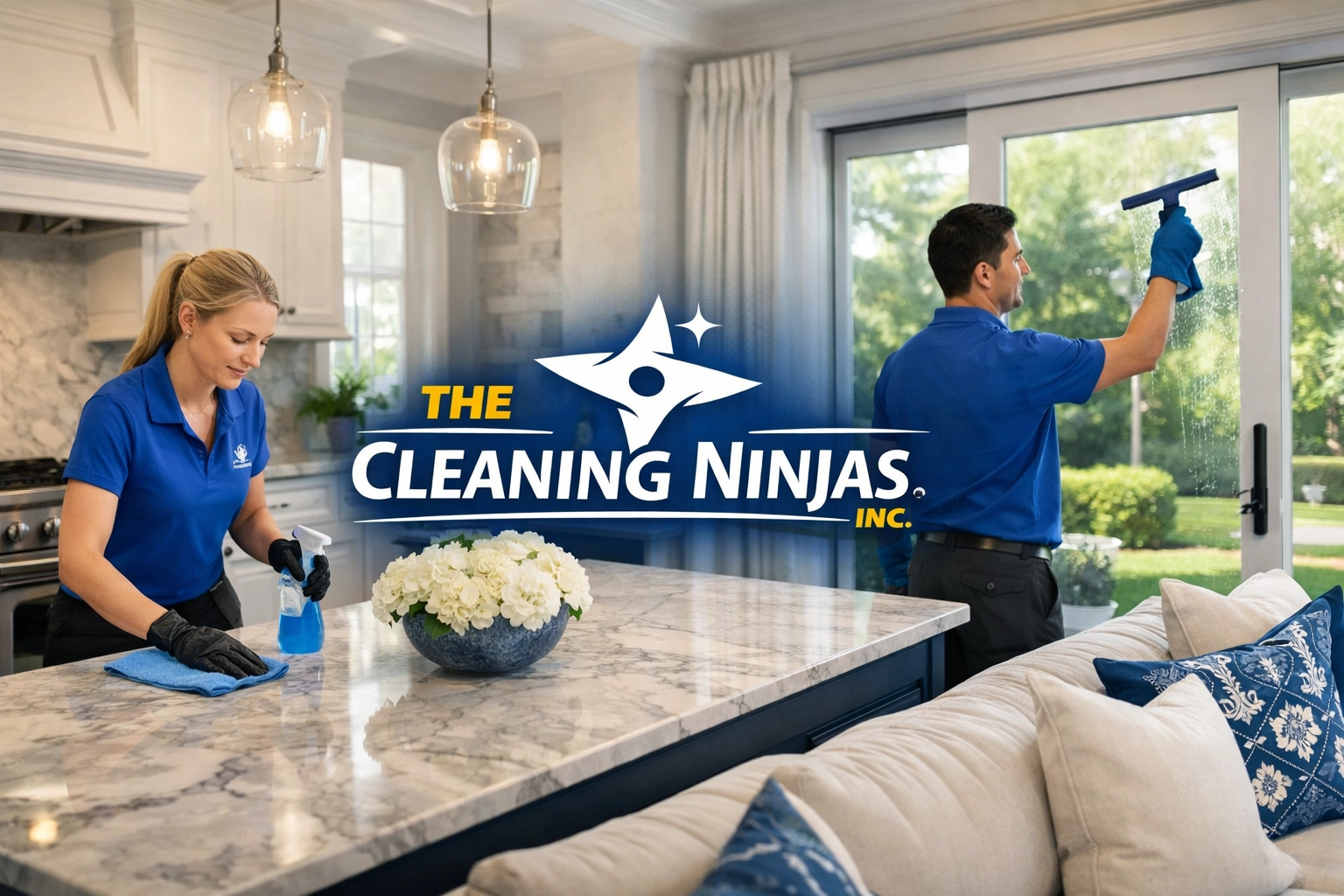 Pristine luxury living room in a Wellesley estate, showing polished hardwood floors and professional house cleaning. Luxury House Cleaning in Wellesley