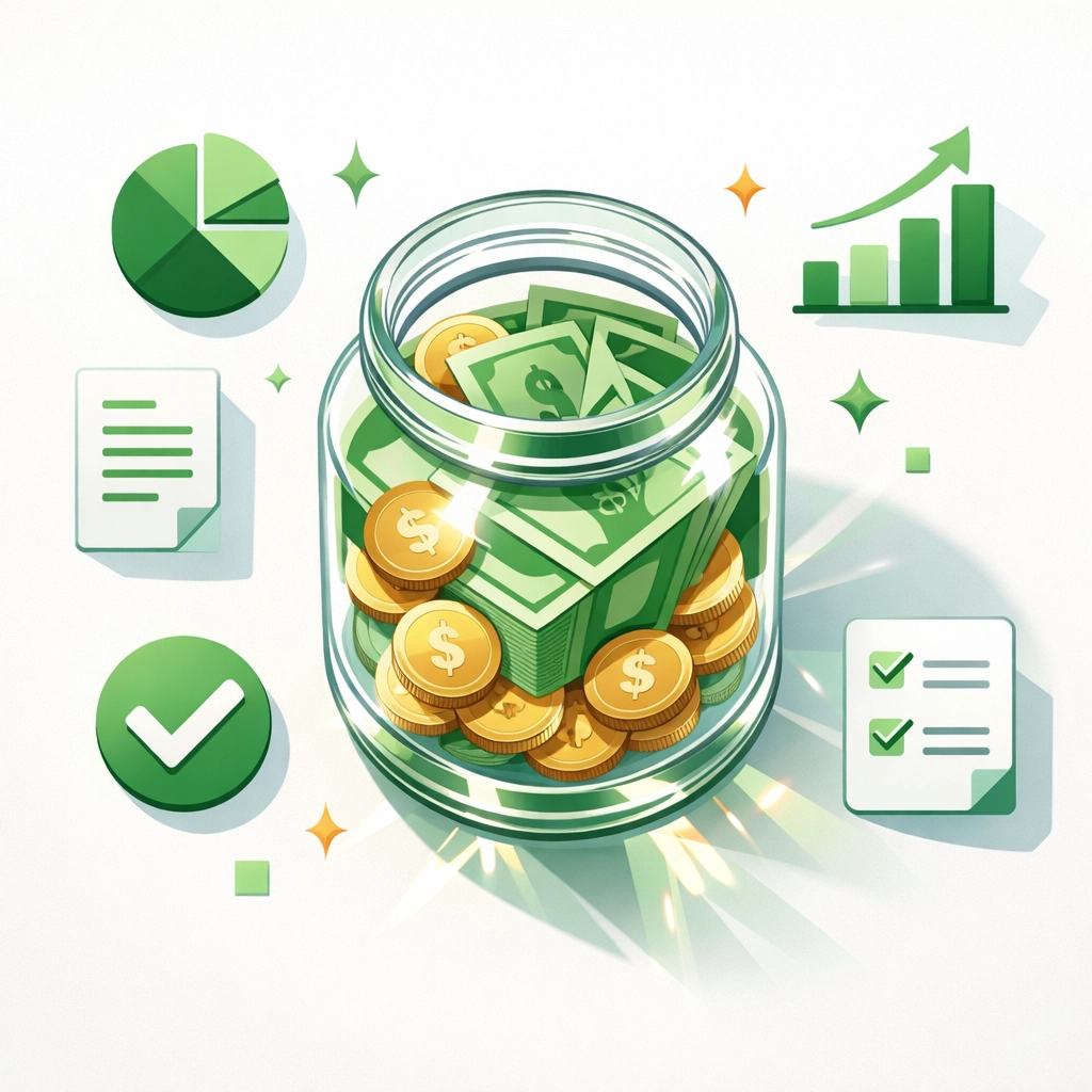 Transparent jar filled with money symbolizing church financial accountability and giving transparency