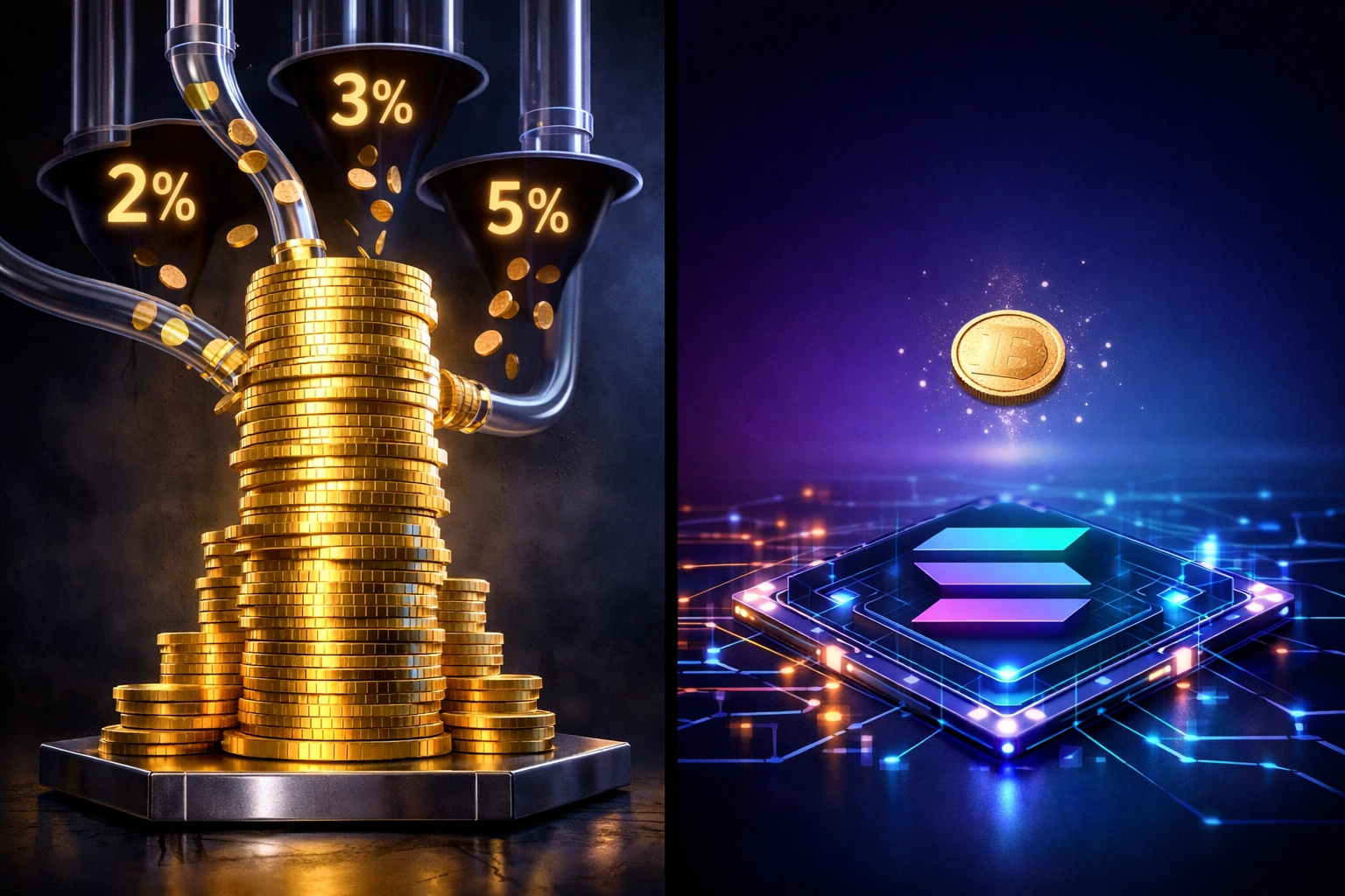 Comparison showing traditional crypto payment fees draining merchant revenue versus Larecoin's minimal gas costs