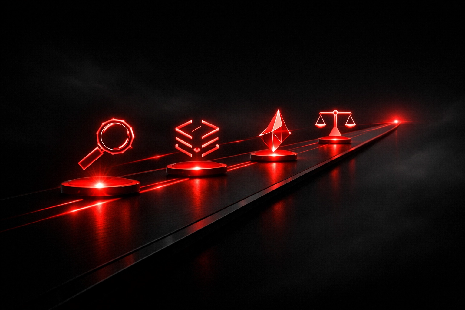 A futuristic 4-week roadmap showing steps to optimize a business website for AI search engines.