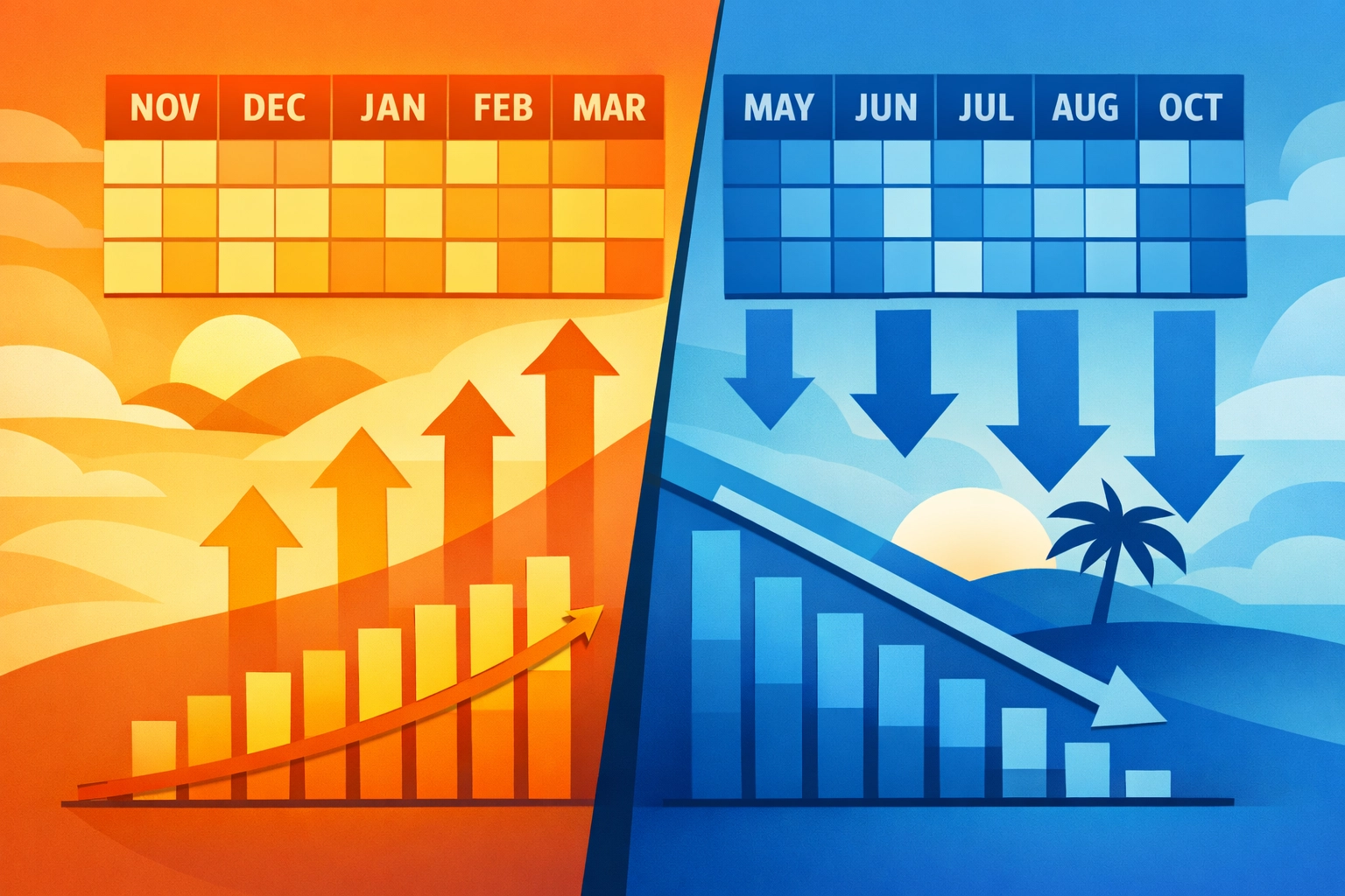 Seasonal PPC budget comparison for Florida businesses during peak and off-peak months