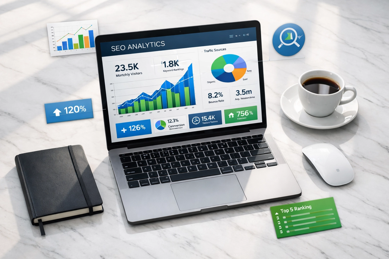 Simon Leung SEO analytics workspace displaying brand authority and performance metrics