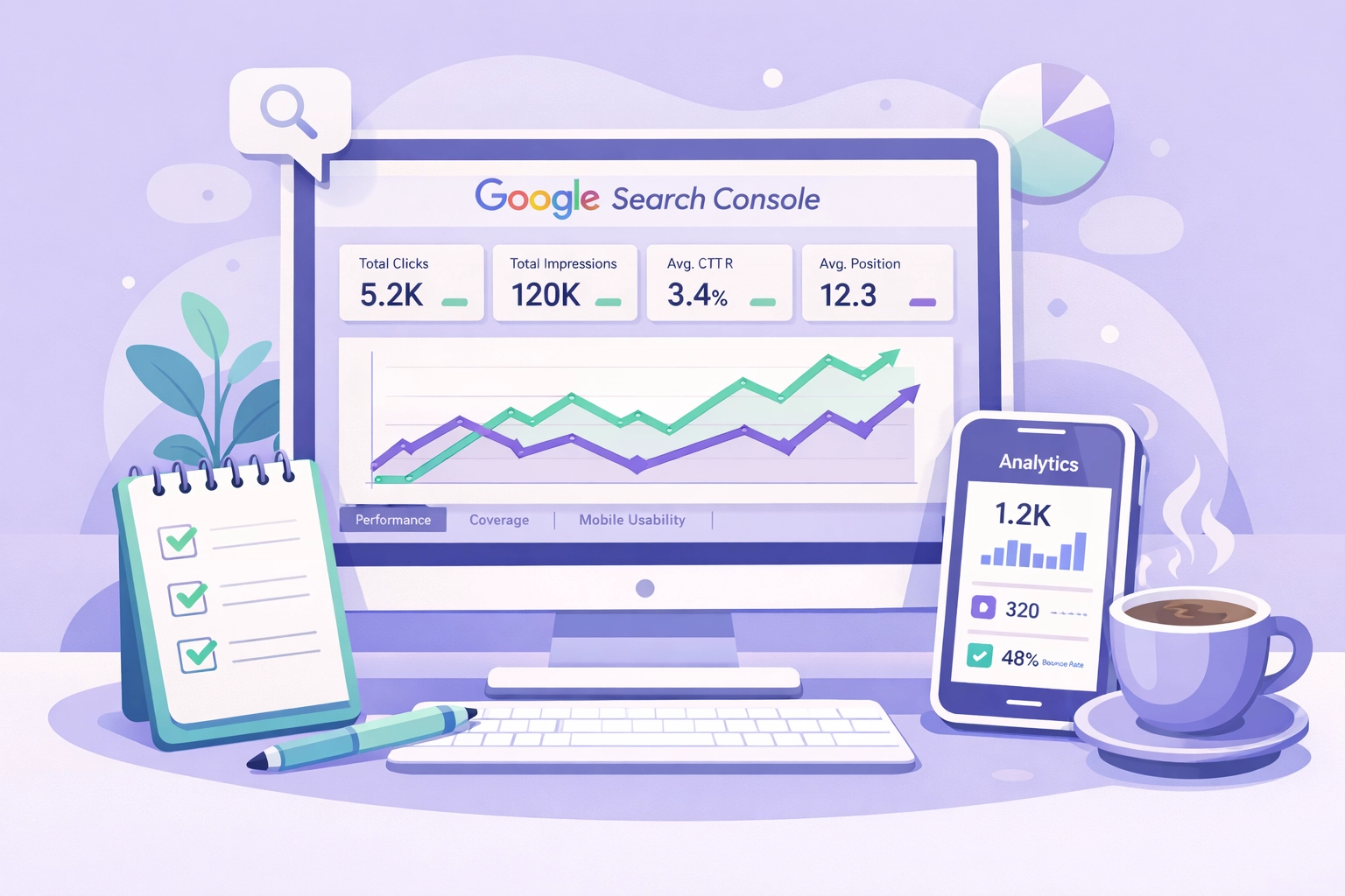 Google Search Console dashboard showing Discover traffic analytics and performance metrics