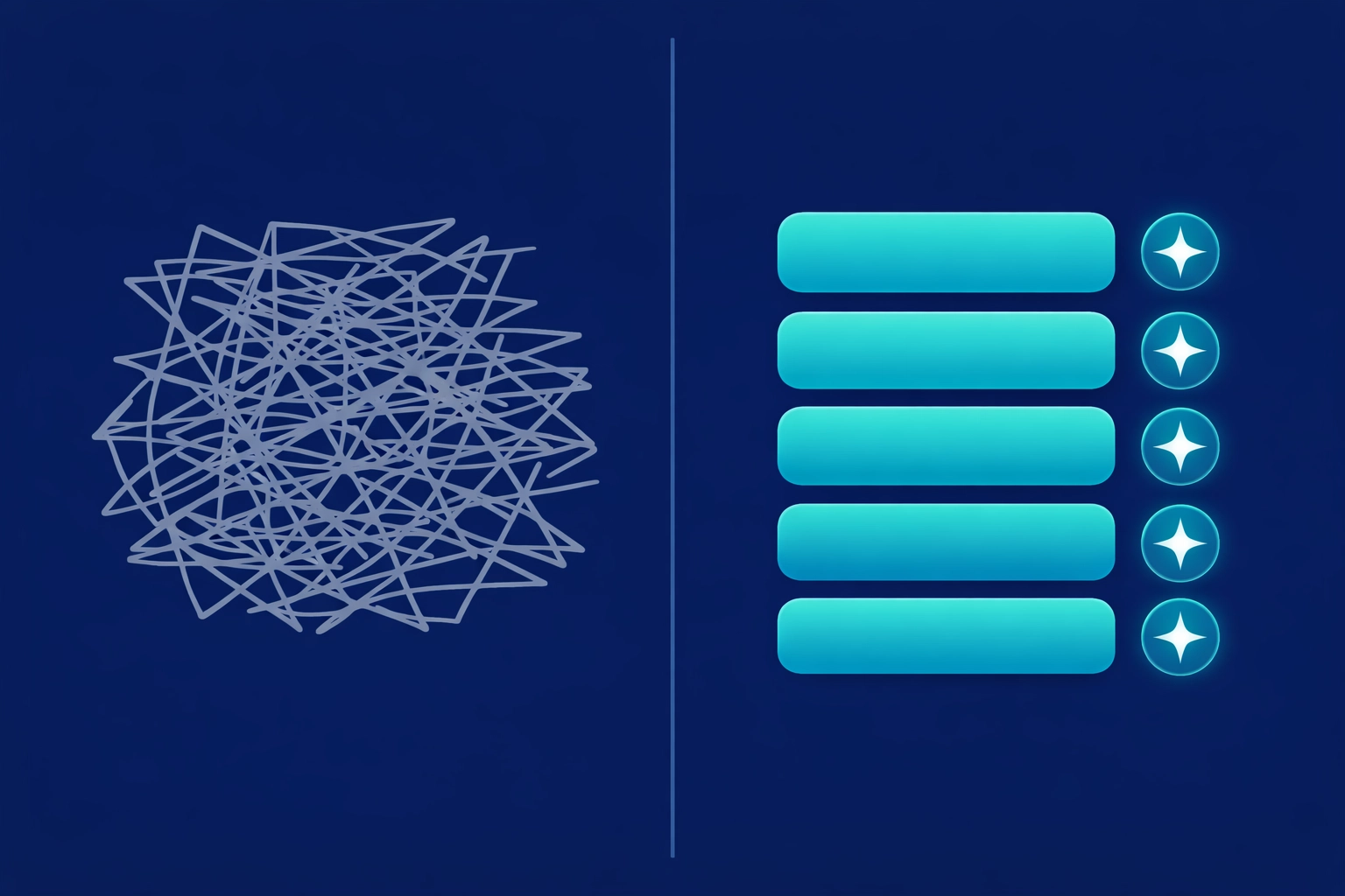 Comparison of a cluttered wall of text versus structured content chunks optimized for AI citation rates.