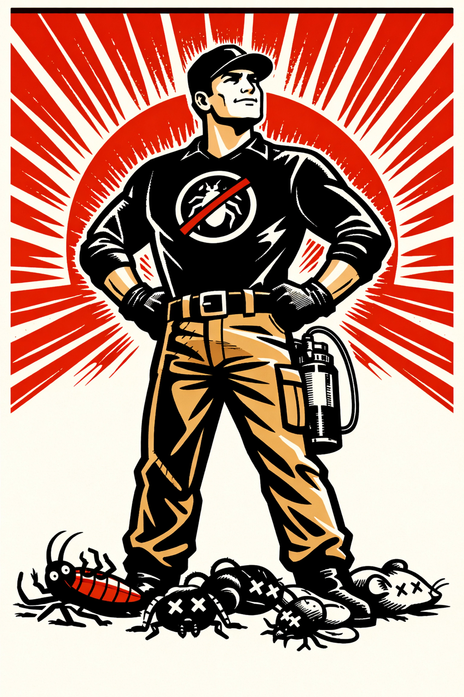 Heroic Pest X technician providing professional pest control services to Jasper and Haleyville homes.