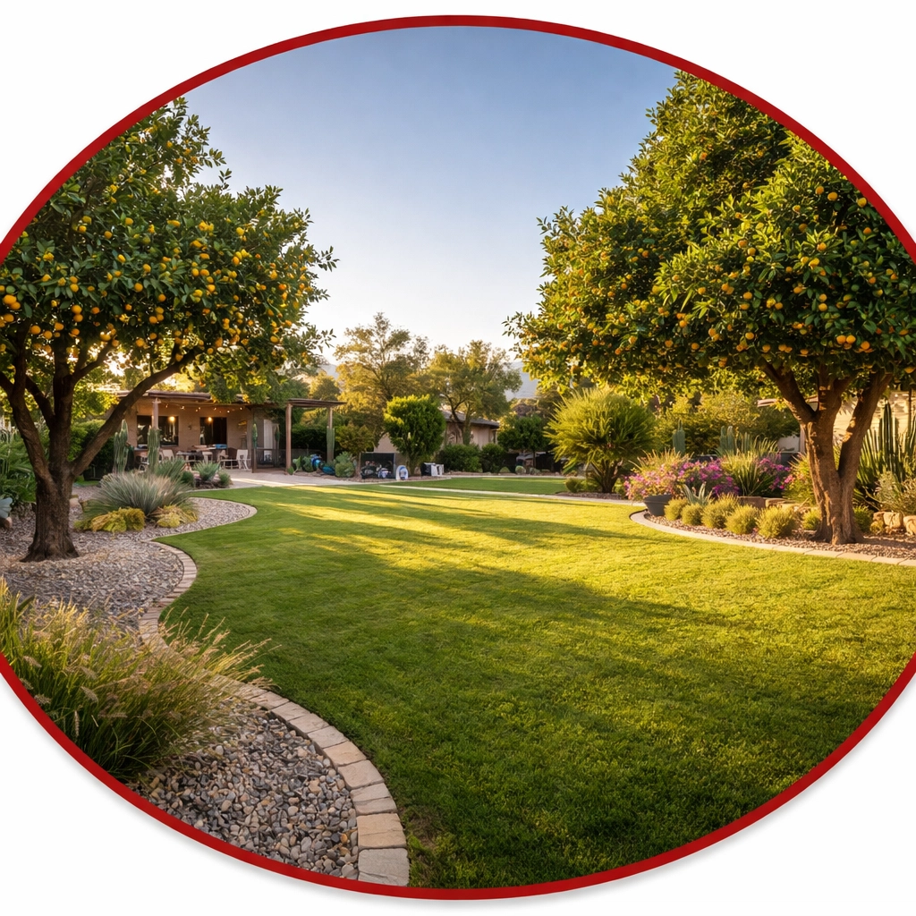 Well-maintained, gopher-free Arizona backyard after professional pest control service