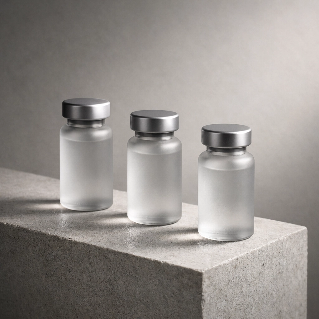 Premium clinical research vials representing exclusive access to high-grade retatrutide batches.