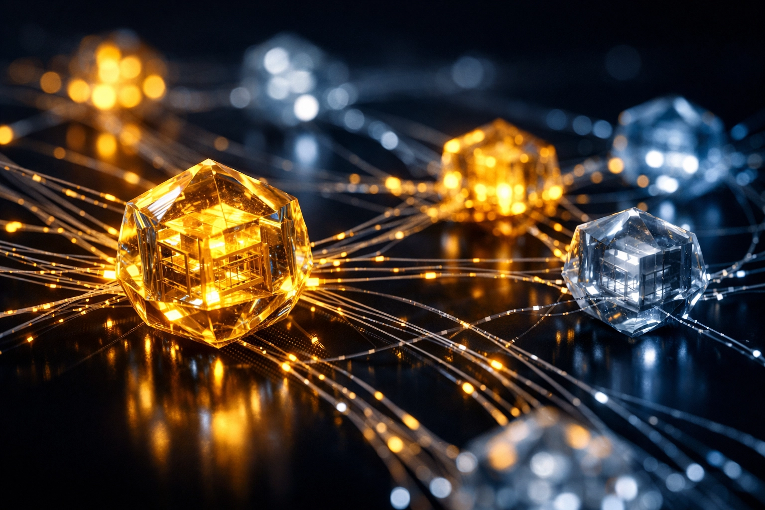 Digital supply chain network visualization showing global warehouse connectivity.