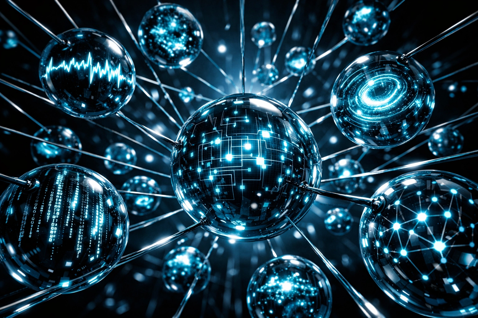 Interconnected digital nodes representing an integrated, automated professional webmail ecosystem for 2026.