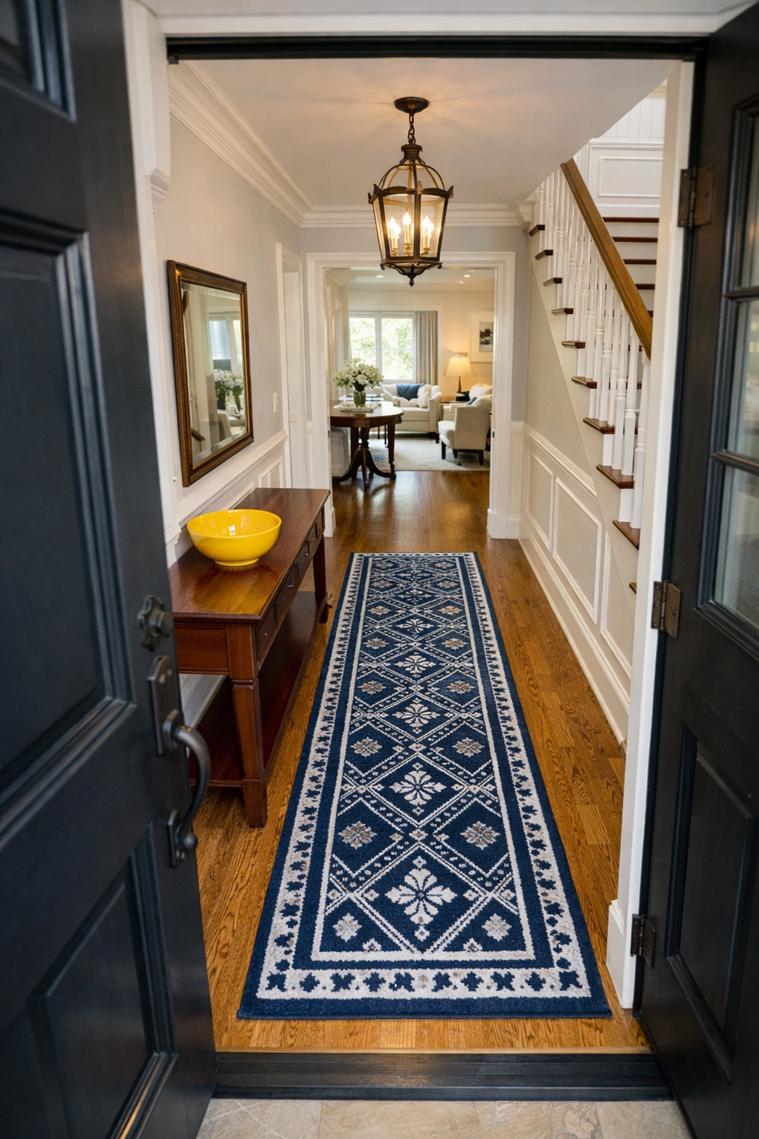 Bright residential foyer showcasing the clean results of a deep cleaning MA professional service.