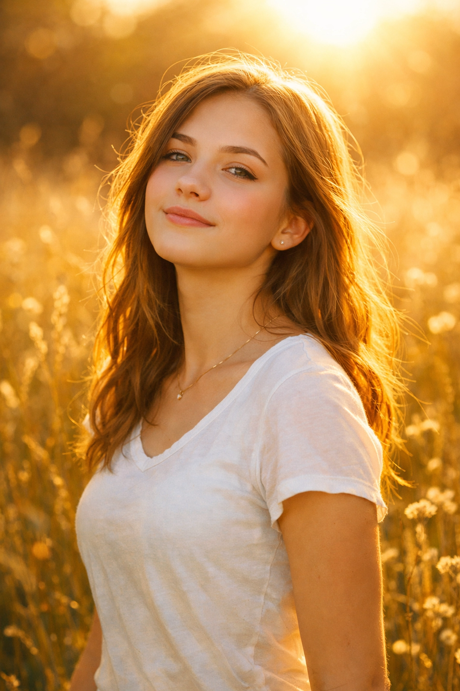 Empowered teen girl in golden sunlight, symbolizing healing in residential treatment for teens