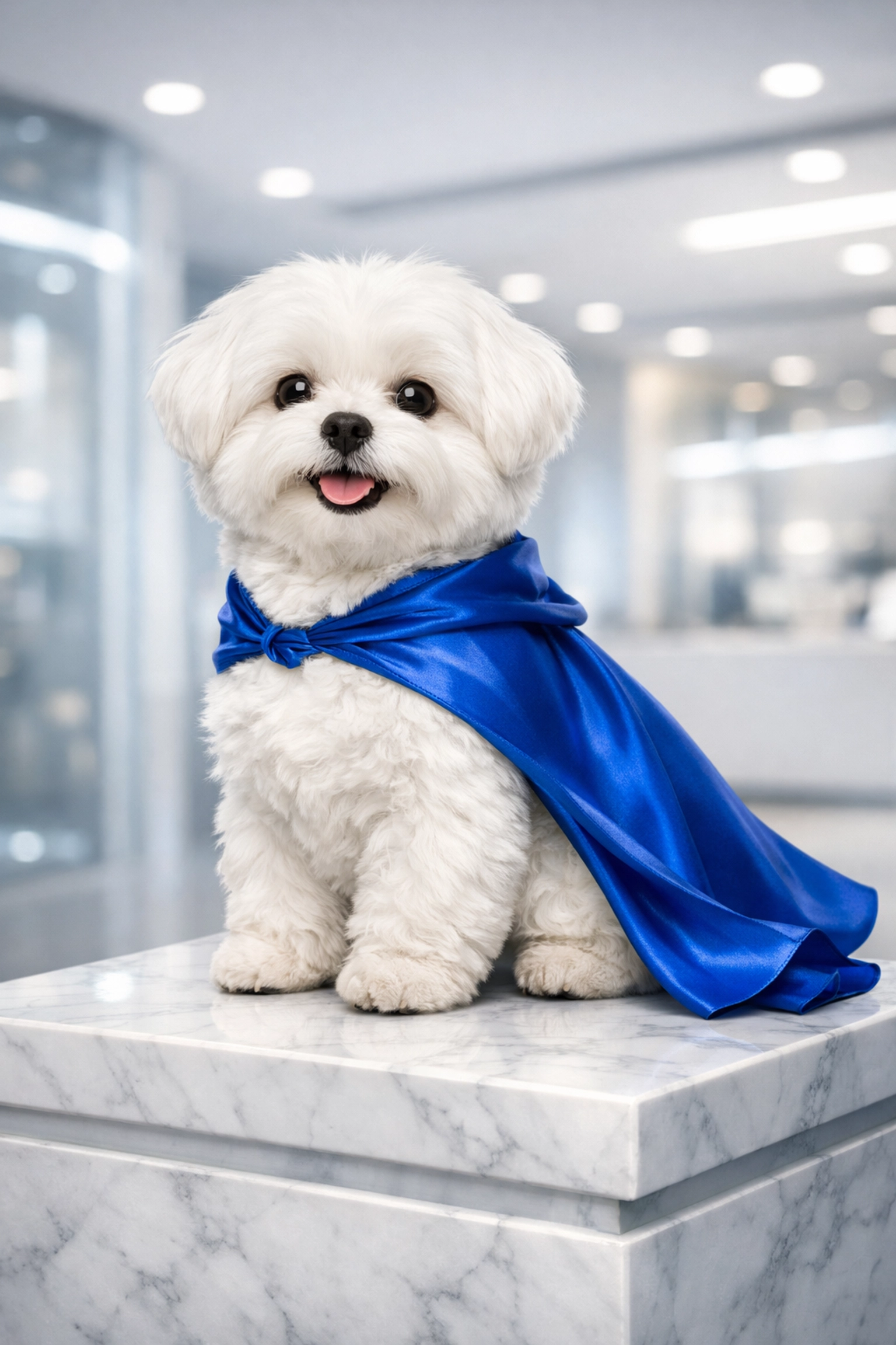 Daisy AI, represented by a Maltese dog in a blue cape, upholding ACE standards for luxury authentication.
