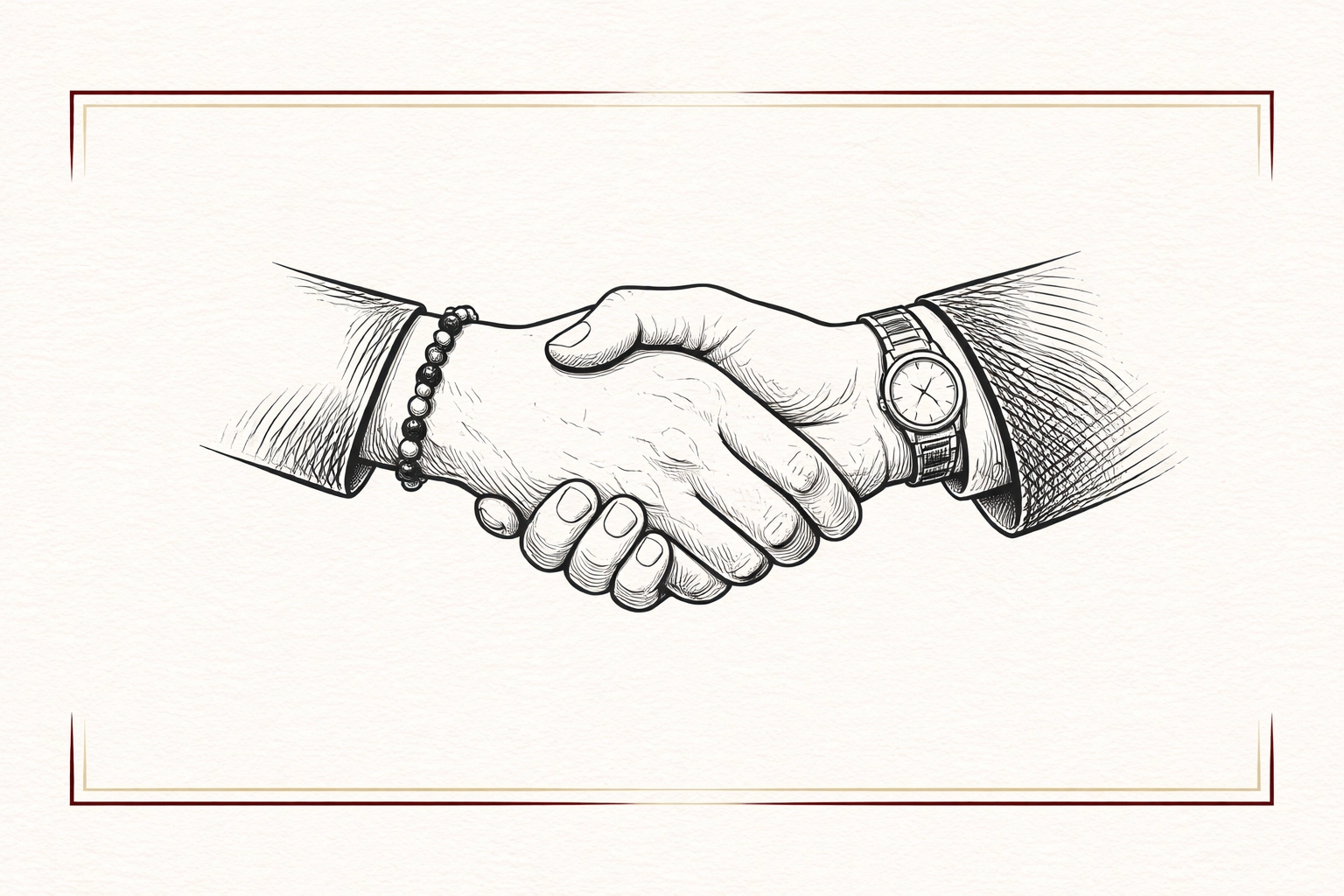 Illustration of a handshake symbolizing partnership and ownership for creative entrepreneurs