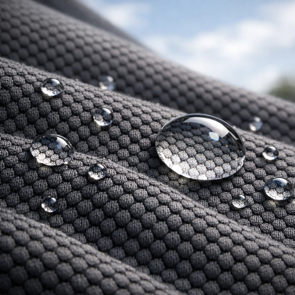 Durable moisture-wicking polyester fabric detail for high-performance custom t shirts.