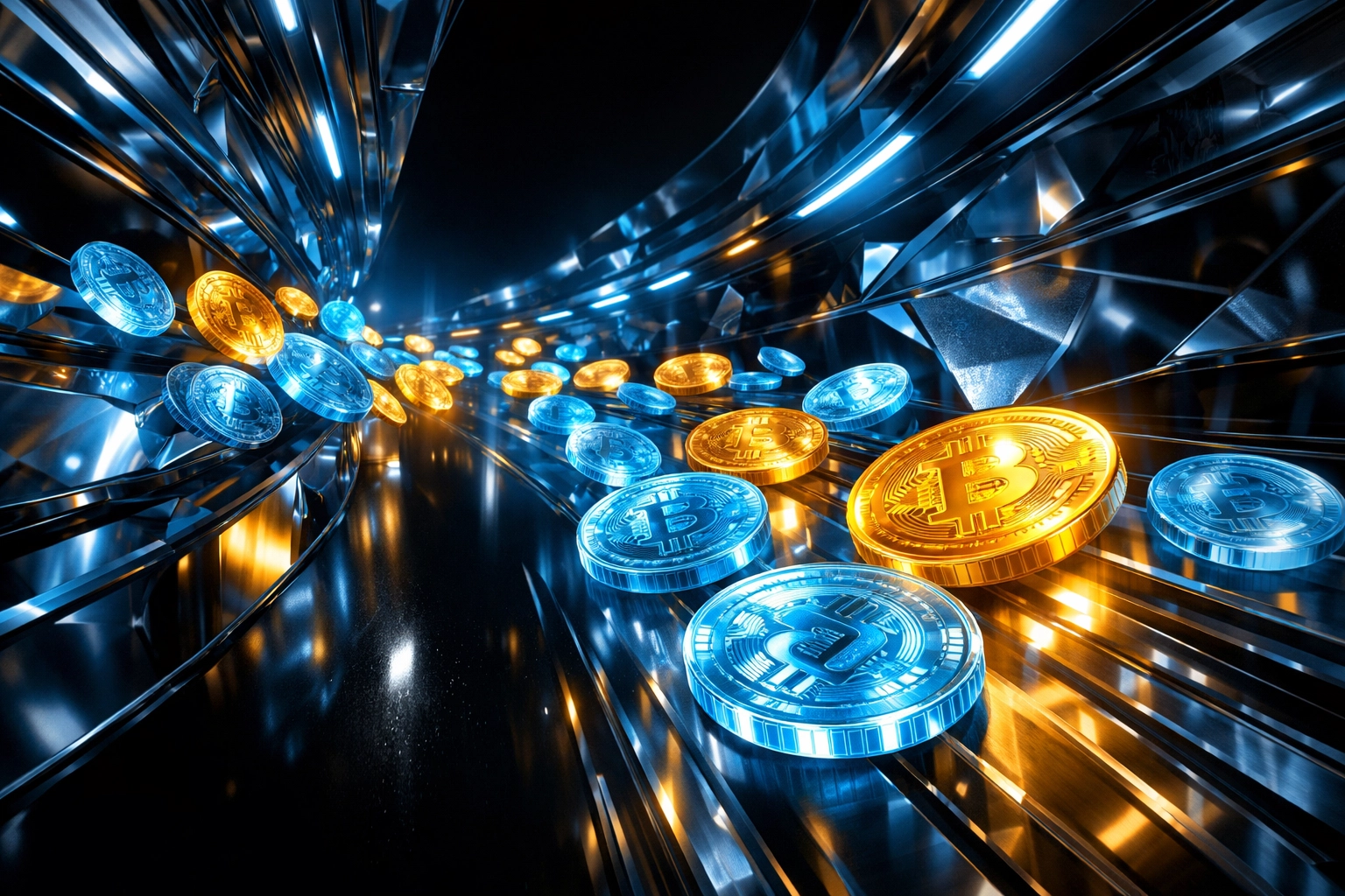 Larecoin digital assets and LUSD stablecoins flowing through a secure decentralized payment network.