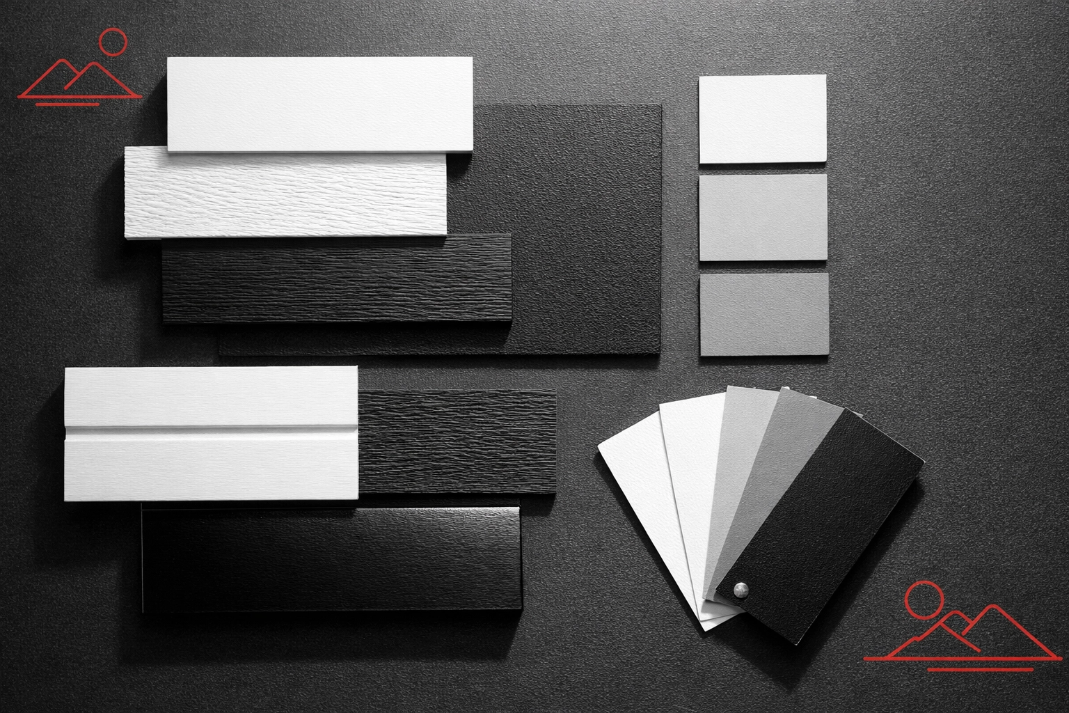 Premium fiber cement siding samples and color swatches for high-end Chattanooga exterior designs.