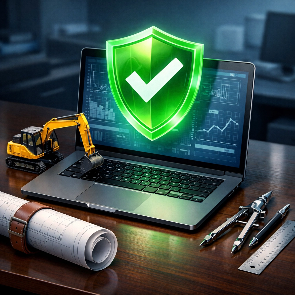 Professional workspace illustrating secure subcontractor verification and CIS tax deduction accuracy.