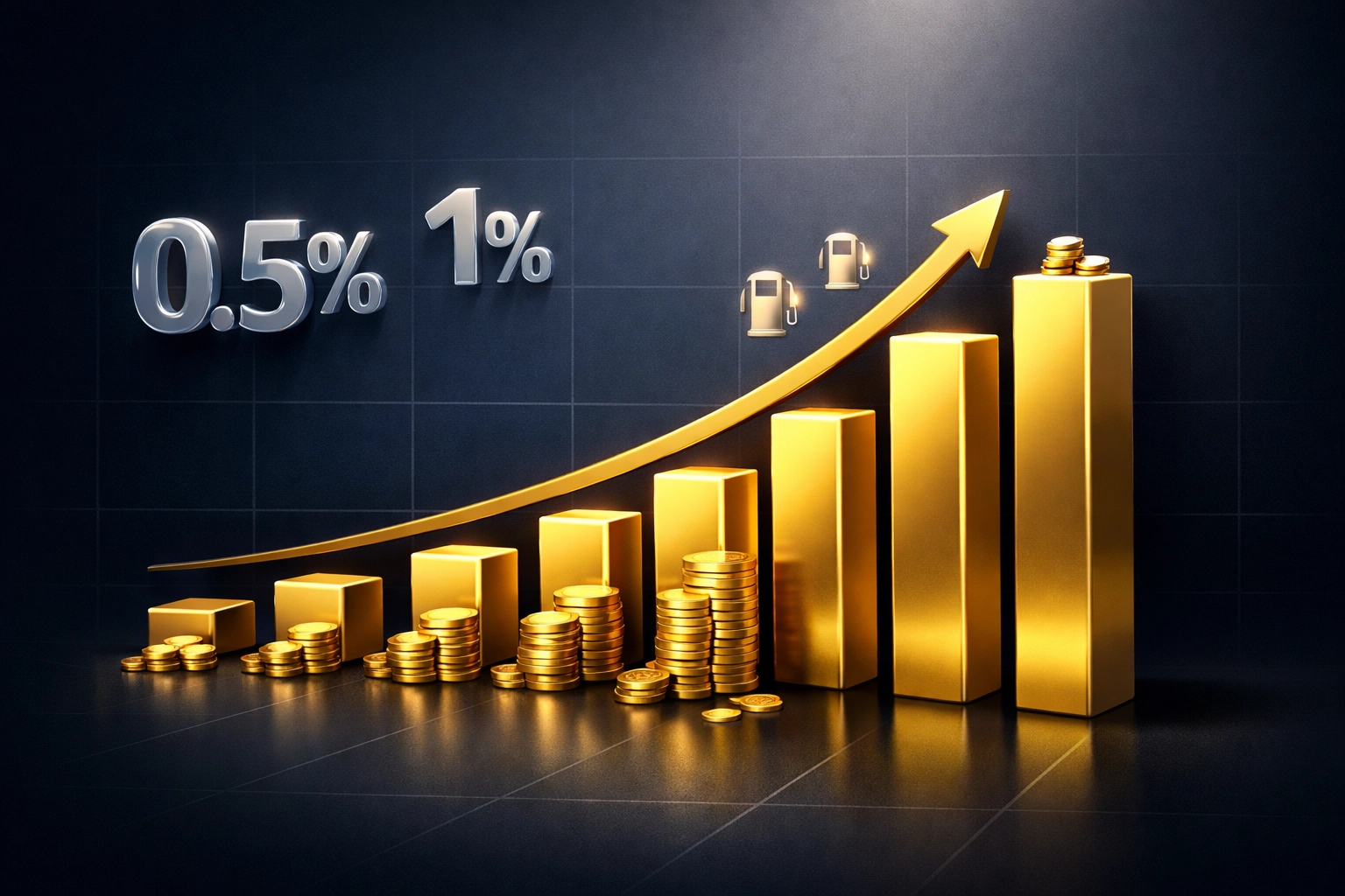 Business growth chart illustrating how percentage-based crypto fees increase while gas-only fees remain flat
