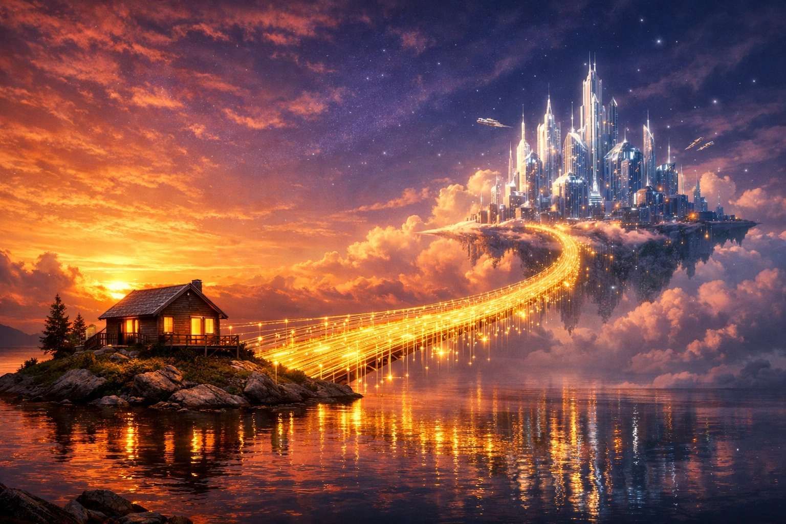 A bridge symbolizing the scaling transition from a simple blog to a global learning academy