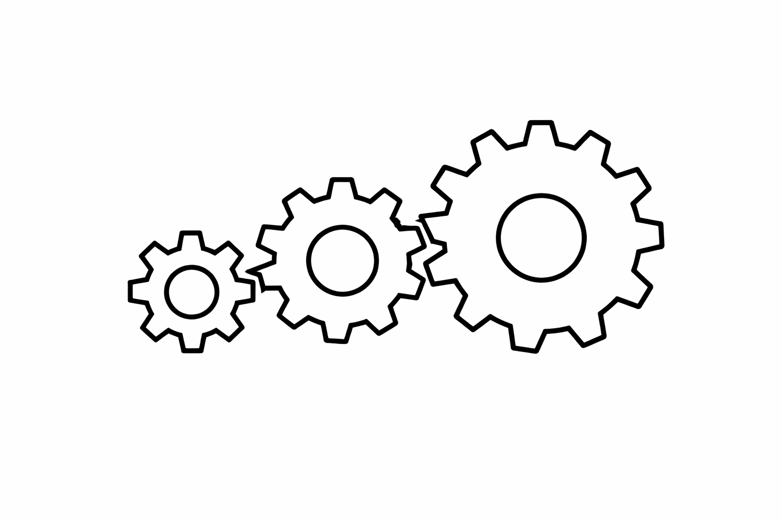 Connected gears representing systematic business processes for HVAC operations growth