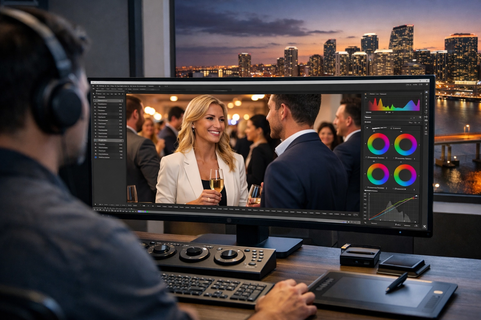 High-end editing for corporate photography services, showcasing professional retouching for Miami events.