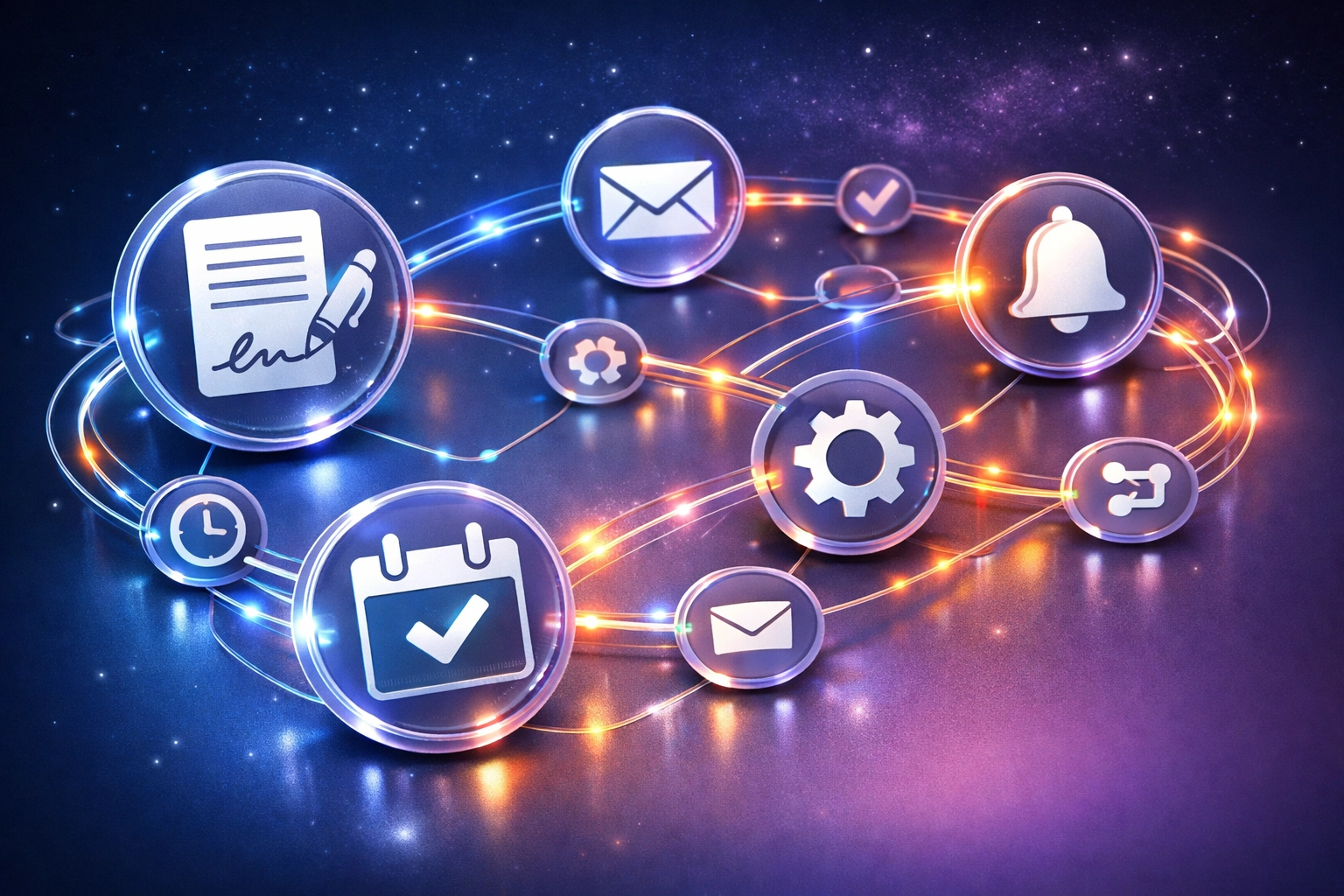 Automated email sequence flowchart showing triggers and client onboarding workflow connections
