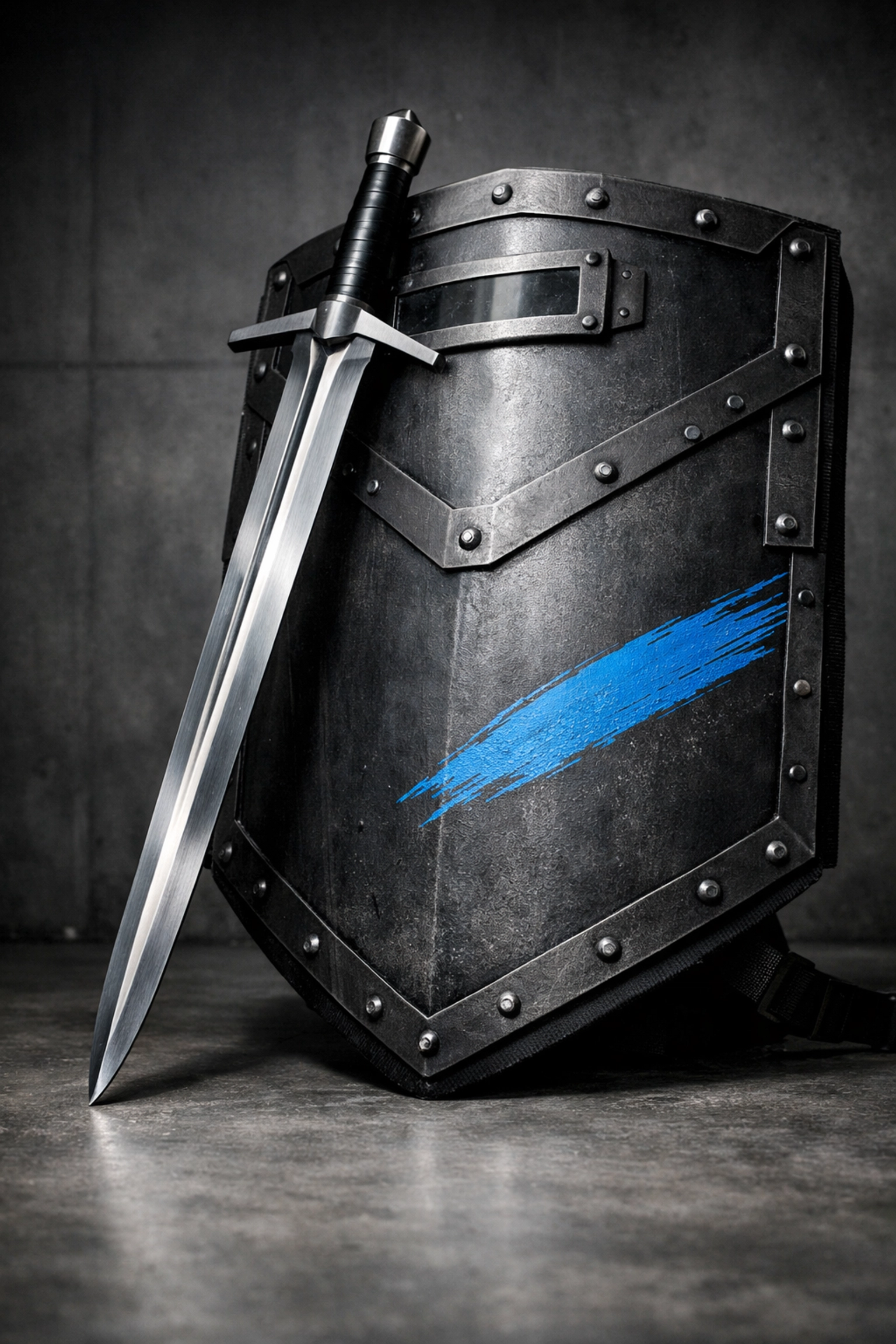 Sword and shield representing strategic growth and IUL protection in family banking strategies.