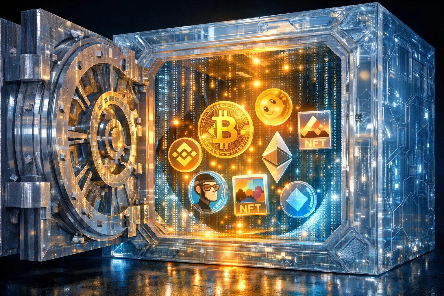 Self-custody cryptocurrency wallet with secure digital tokens representing merchant payment control